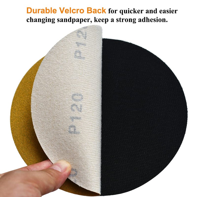 Aiyard 6-Inch No-Hole Hook and Loop Sanding Discs, 60/80/100/120/150/220/320/400/600/800 Assorted Grits Sandpaper for Random Orbital Sander, 100-Pack - Image 4